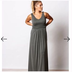 Brass; “the tank maxi” green dress
